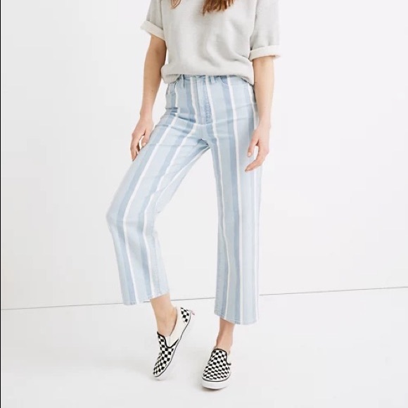 Madewell Denim - Madewell Slim Wide-Leg Jeans in Dion Stripe